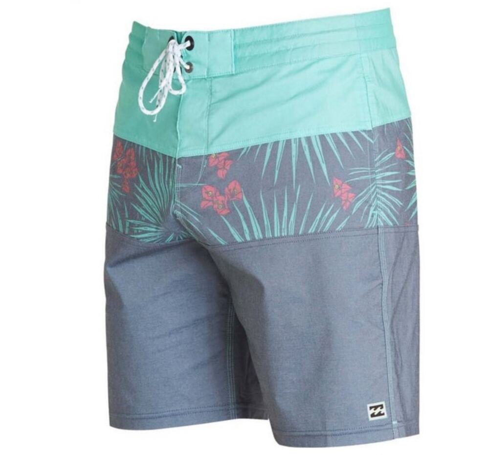 Billabong Palm Leaf Colorblock Boardshorts Swim Trunks 32
